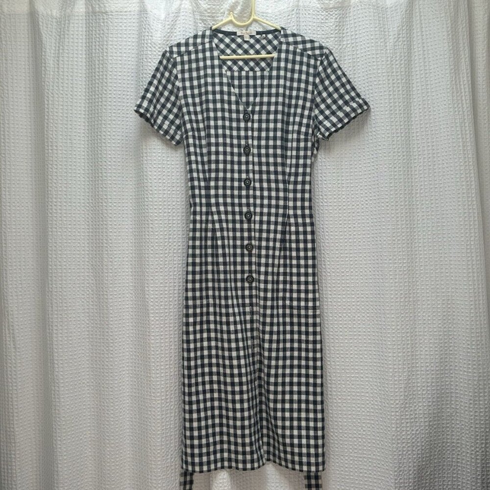 Blue Gingham Barbour Dress, Size 6, Perfection Condition, 100% Cotton